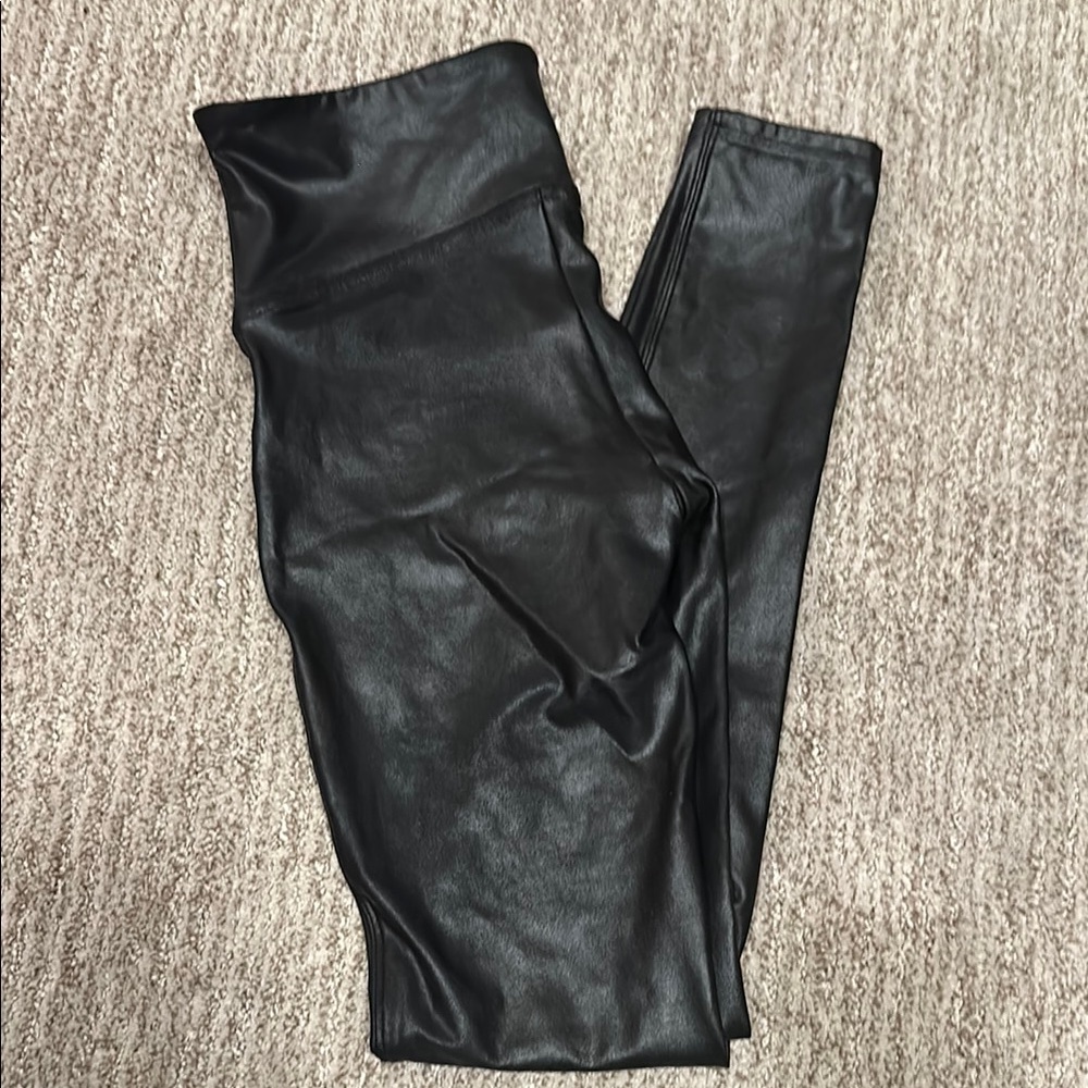 SPANX Faux Leather Black Leggings